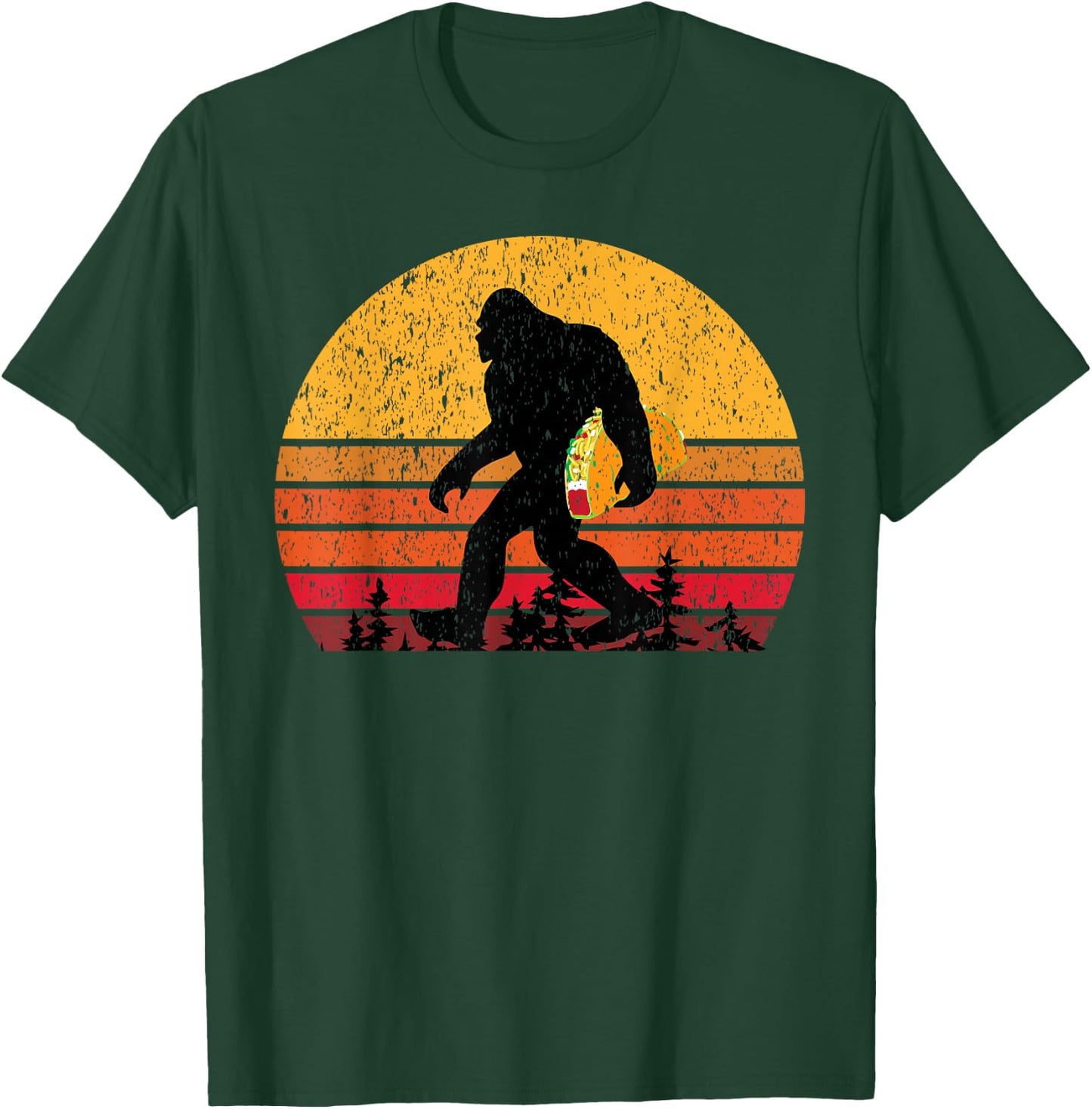 Bigfoot T Shirt & Men Carrying Taco T-Shirt - T-Shirt | Forest