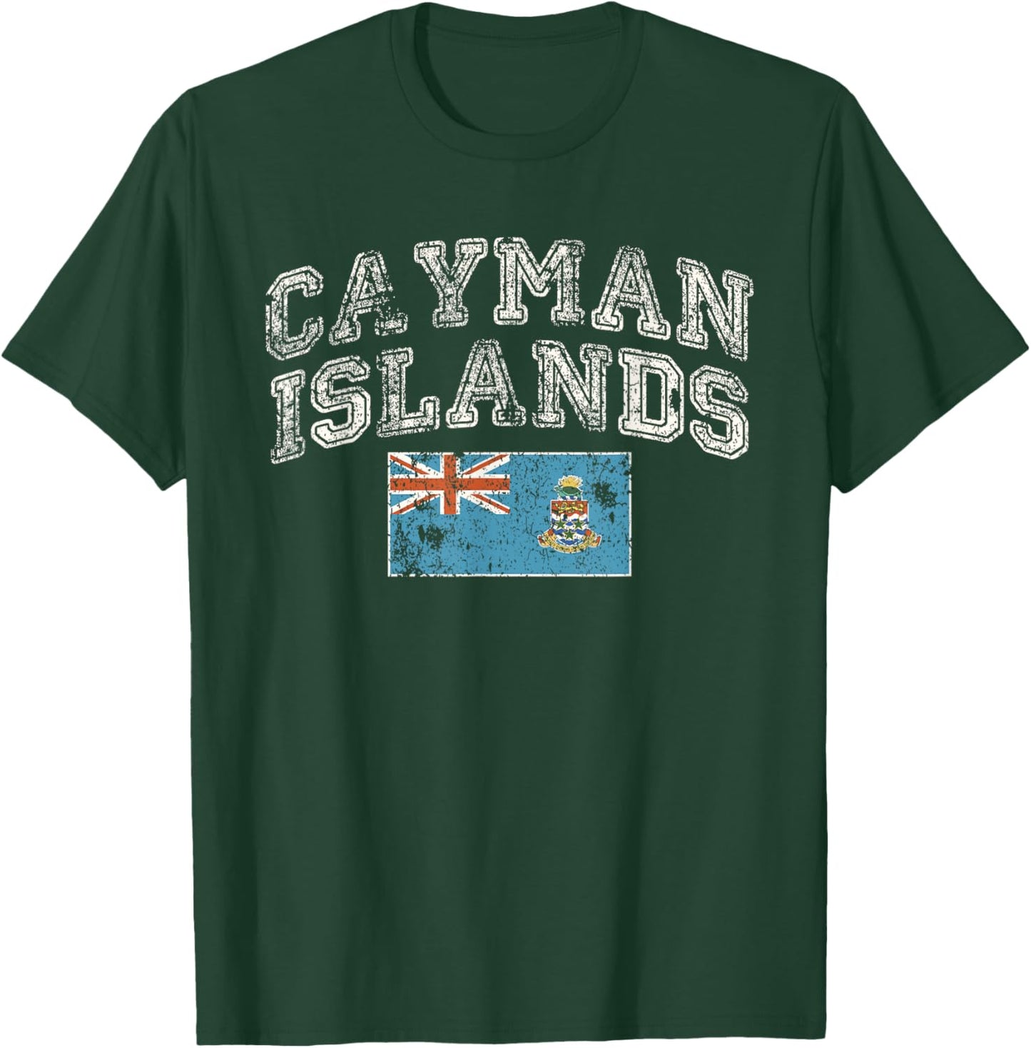Vintage Retro Faded Cayman Islands Flag T-Shirt - T-Shirt | Forest