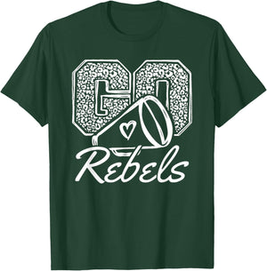 Go Cheer Rebels Sports Name Gifts Men Women Boy Girl T-Shirt - T-Shirt | Forest