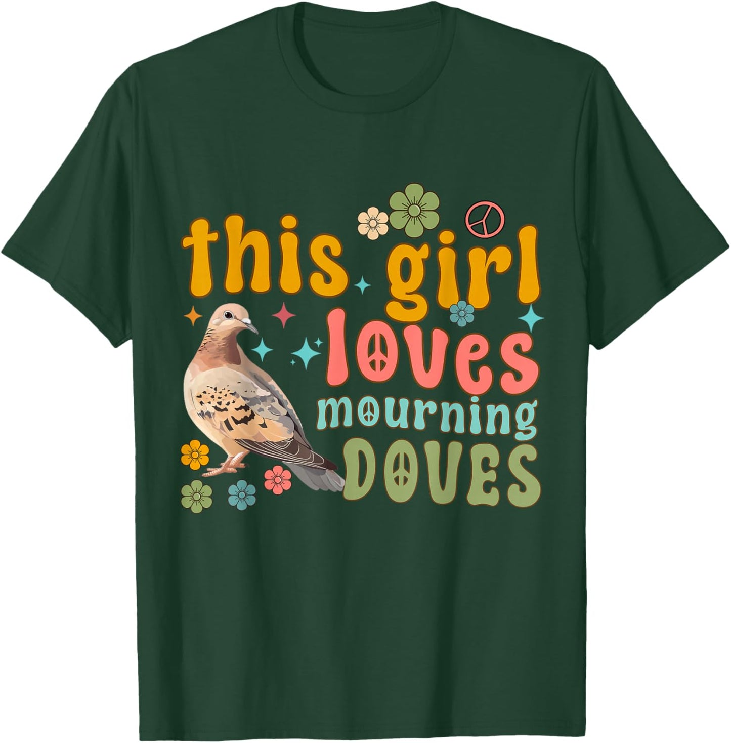 Mourning Dove Bird Lover Women Daughter Girl Turtle Dove T-Shirt - T-Shirt | Forest