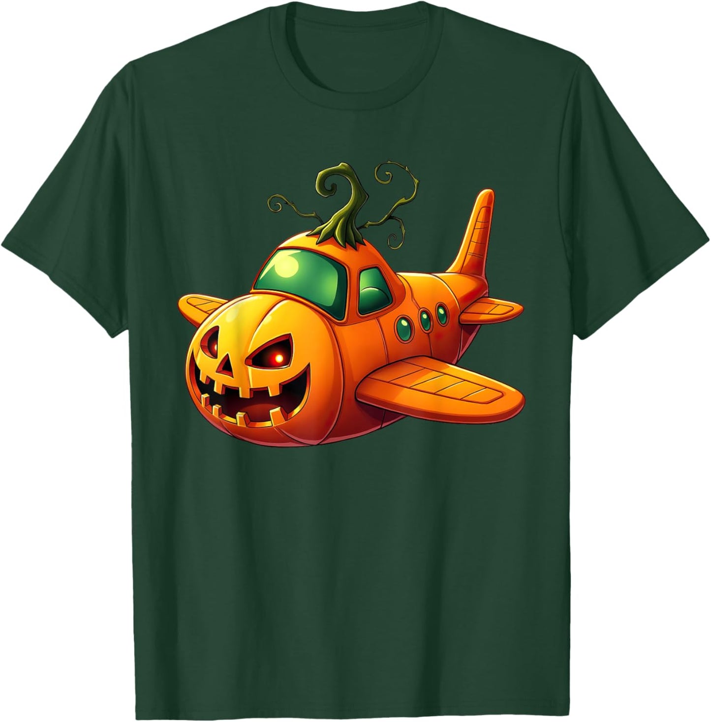 Funny Airplane Pumpkin Pilot Lovers Halloween Boys Kids T-Shirt - T-Shirt | Forest