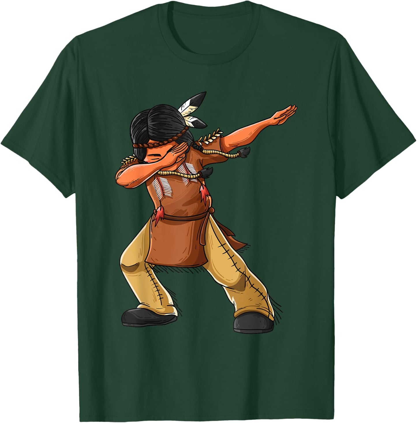Dabbing Indian Funny Cute Native American Dance Dab Gift T-Shirt - T-Shirt | Forest