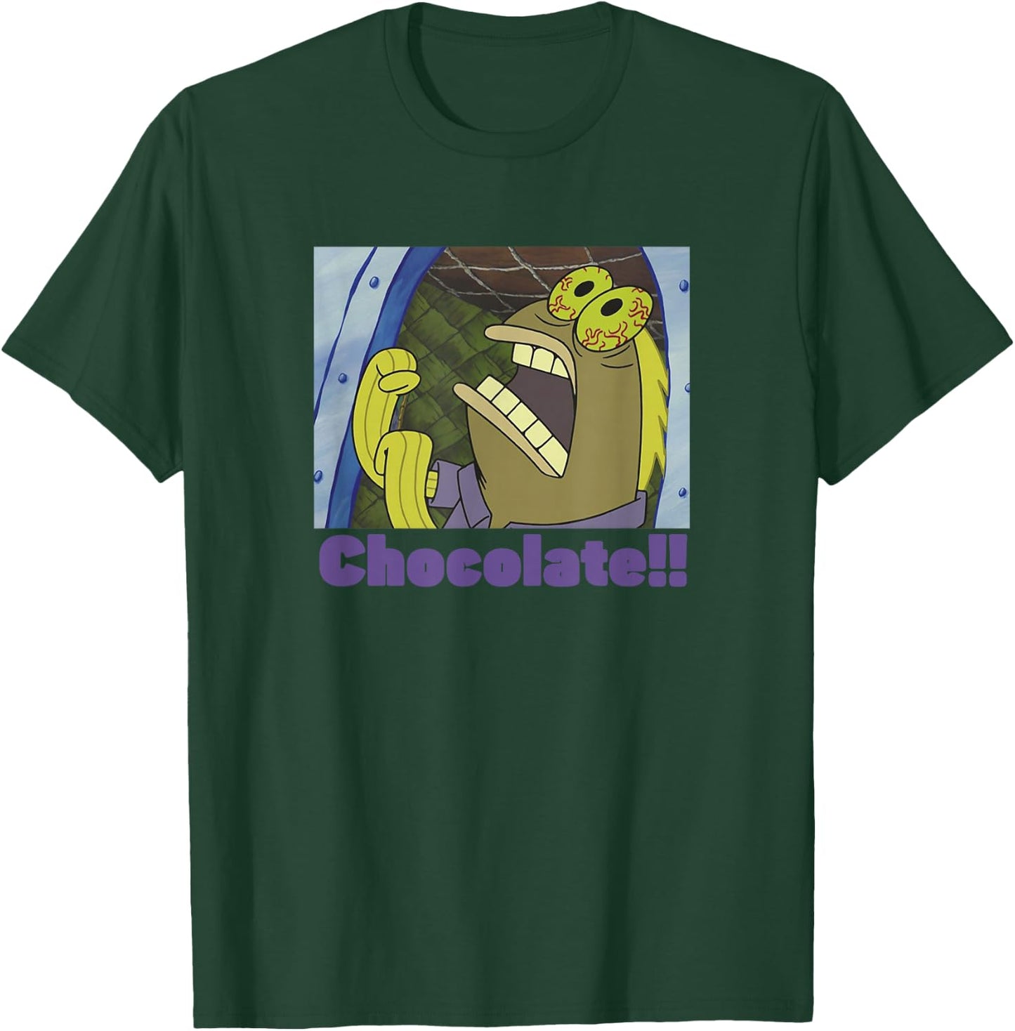 Spongebob Squarepants Fish Screams Chocolate T-Shirt - T-Shirt | Forest