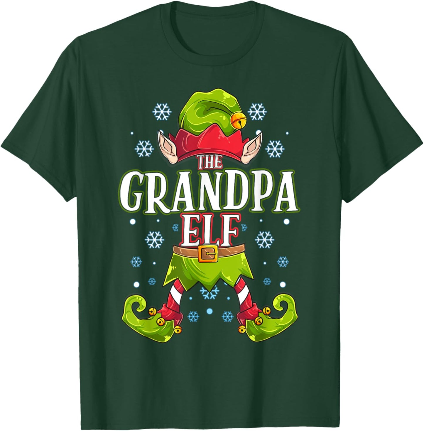 Grandpa Elf Matching Family Group Christmas Party T-Shirt - T-Shirt | Forest