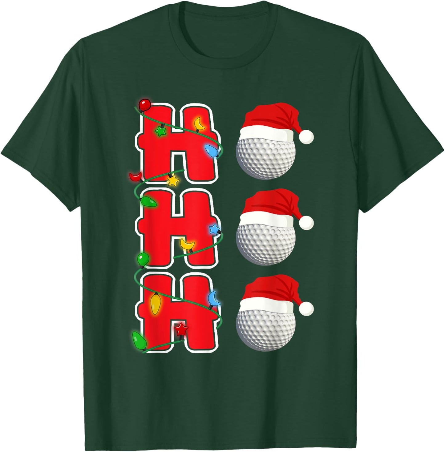 Ho-Ho-Ho Santa Golf Christmas Gift T-Shirt - T-Shirt | Forest