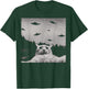 ThreadWeird Alien Cat UFO - Classic Fit, Round Neck, Black, Adult T-Shirt - T-Shirt | Forest