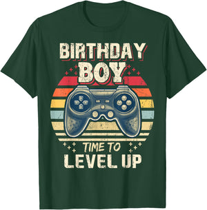 Birthday Boy Time to Level Up Video Game Birthday Gift Boys T-Shirt - T-Shirt | Forest