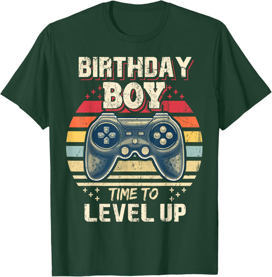 Birthday Boy Time to Level Up Video Game Birthday Gift Boys T-Shirt - T-Shirt | Forest