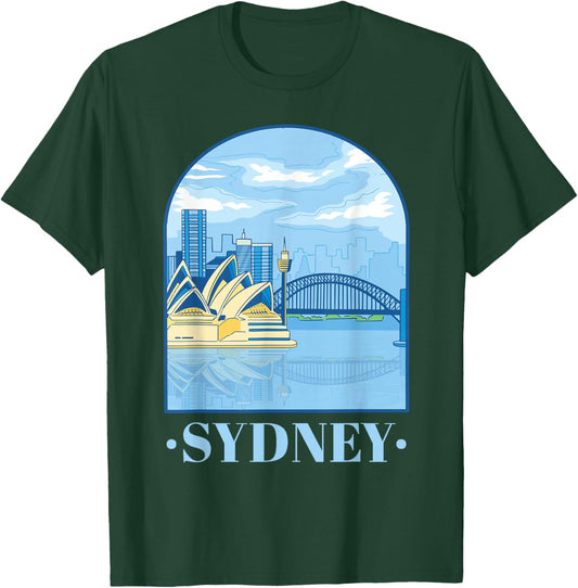 Vintage Sydney Australia Aussie Expat Adult Men Women Kids T-Shirt - T-Shirt | Forest