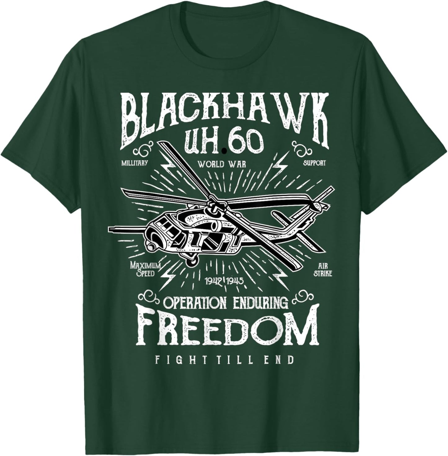 UH-60 Blackhawk Helicopter Vintage Design T-Shirt - T-Shirt | Forest
