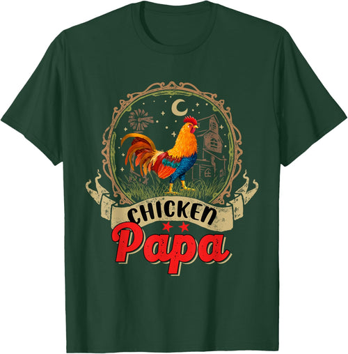 Vintage Chicken Papa Costume Chicken Lover Farmer Family