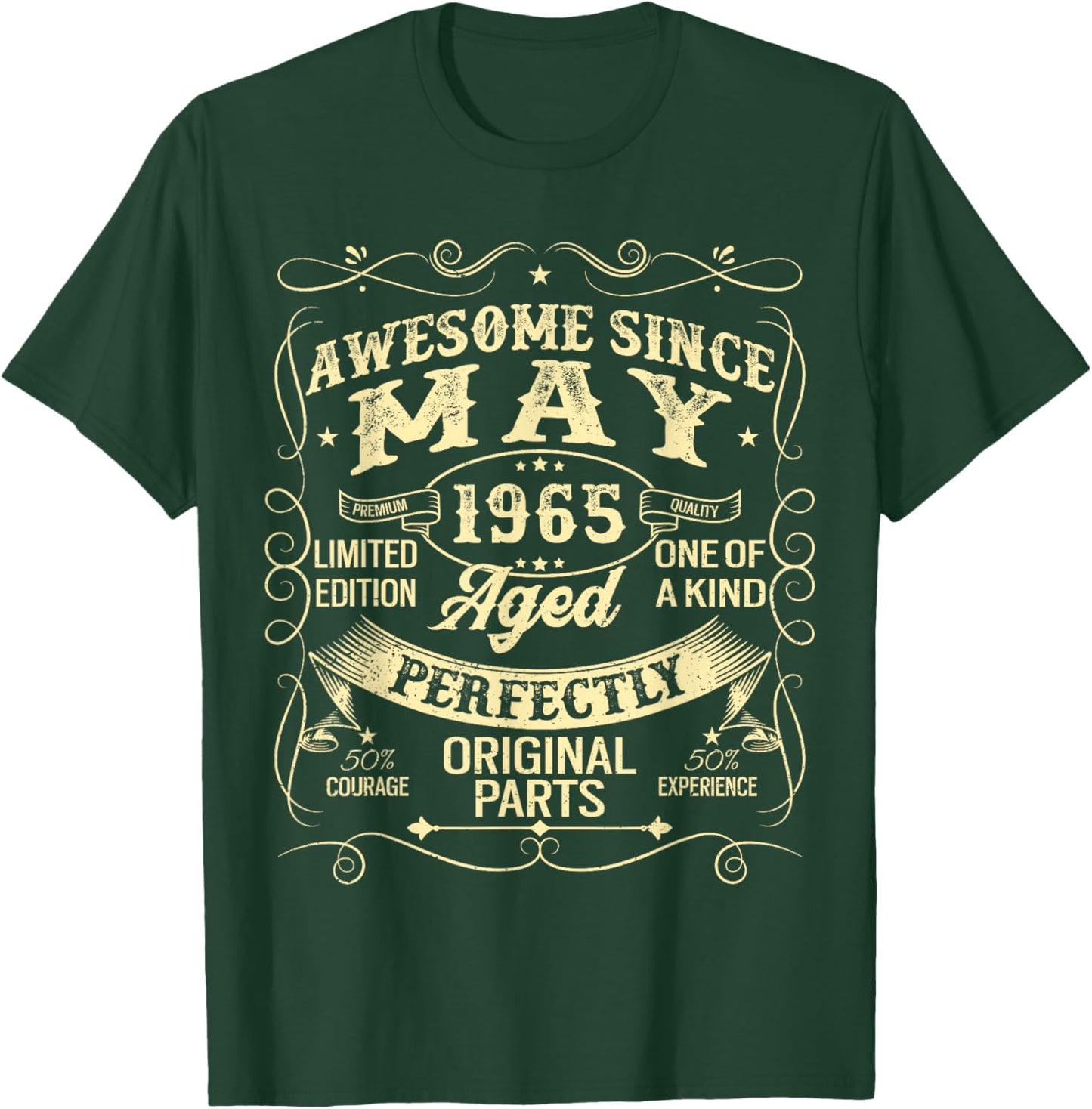 Awesome Since May 1965 Year Of Birth Birthday 1965 Vintage T-Shirt - T-Shirt | Forest