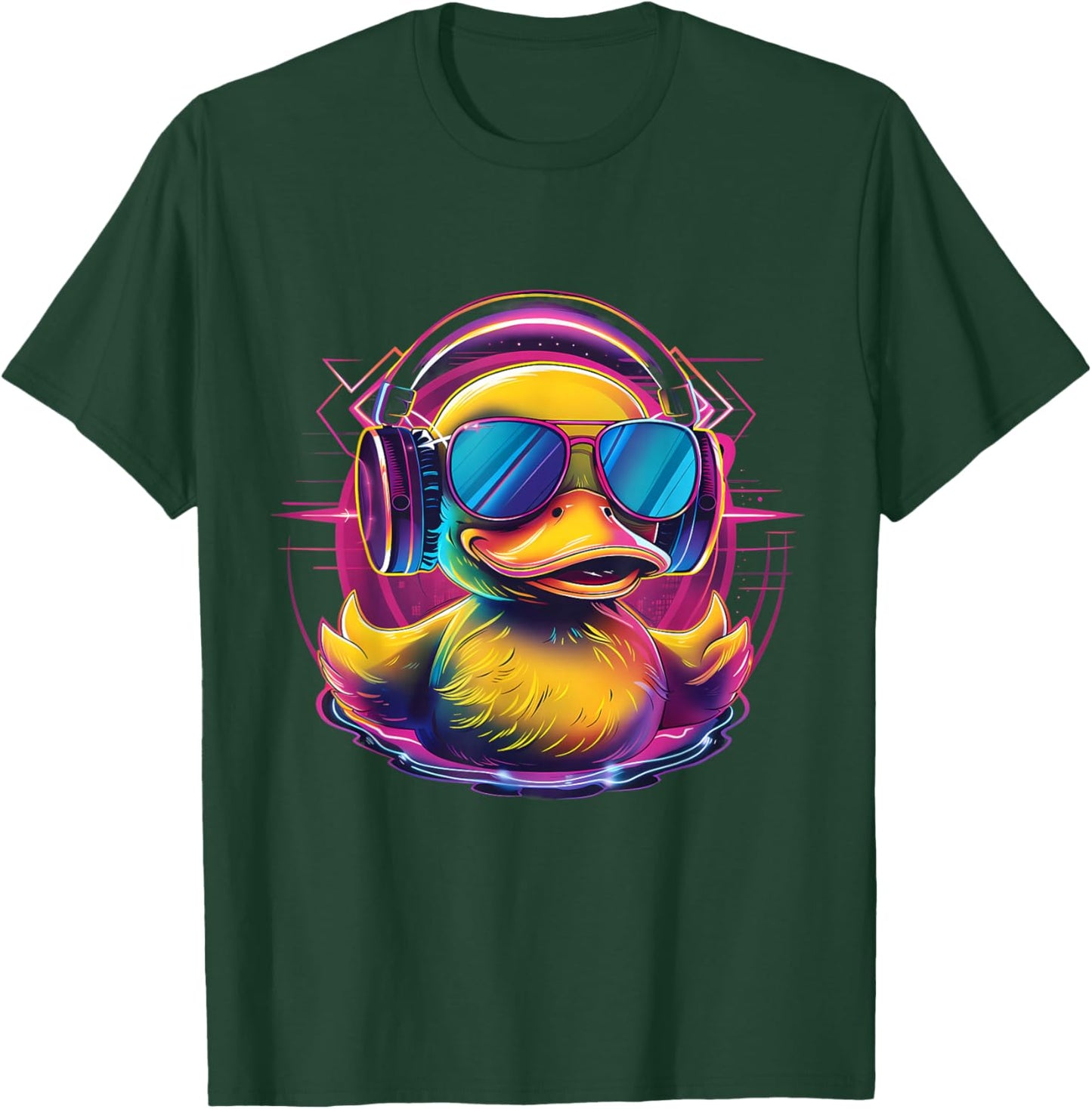 Rubber Duck Music Headphones Rubber Duckling Techno DJ T-Shirt - T-Shirt | Forest