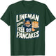 Funny Lineman Serving Pancakes Football OL DL T-Shirt - T-Shirt | Forest