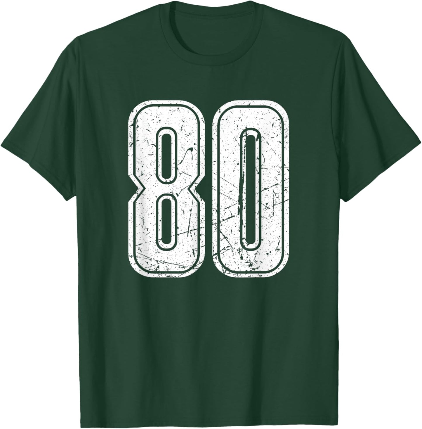 Not No. 80 Sport White Varsity Number 80 T-Shirt - T-Shirt | Forest