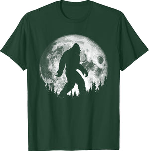 Bigfoot Night Stroll! Cool Full Moon & Trees Sasquatch T-Shirt - T-Shirt | Forest