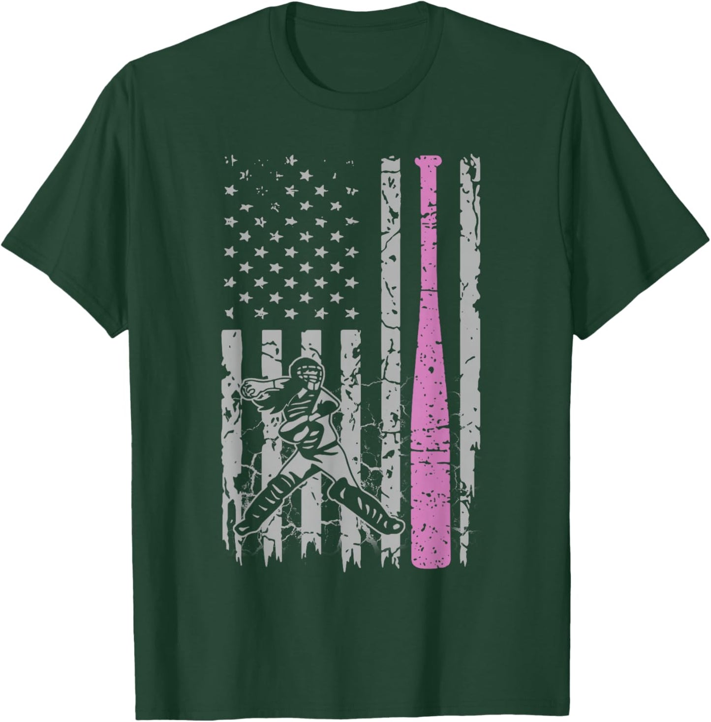 Pink Girls Softball - American Softball For Youth Girls T-Shirt - T-Shirt | Forest