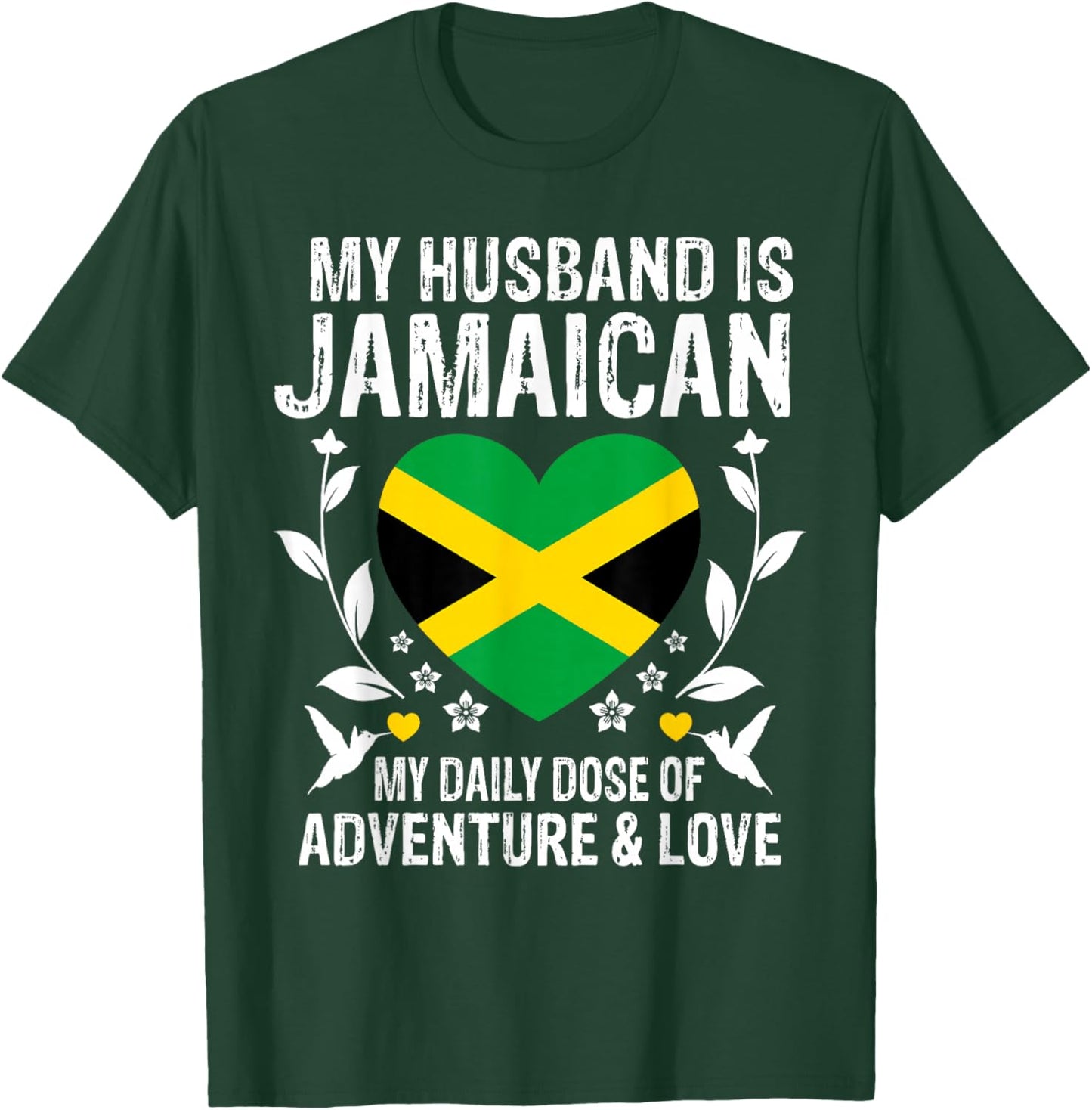 My Husband Is Jamaican Husband Jamaica Flag T-Shirt - T-Shirt | Forest