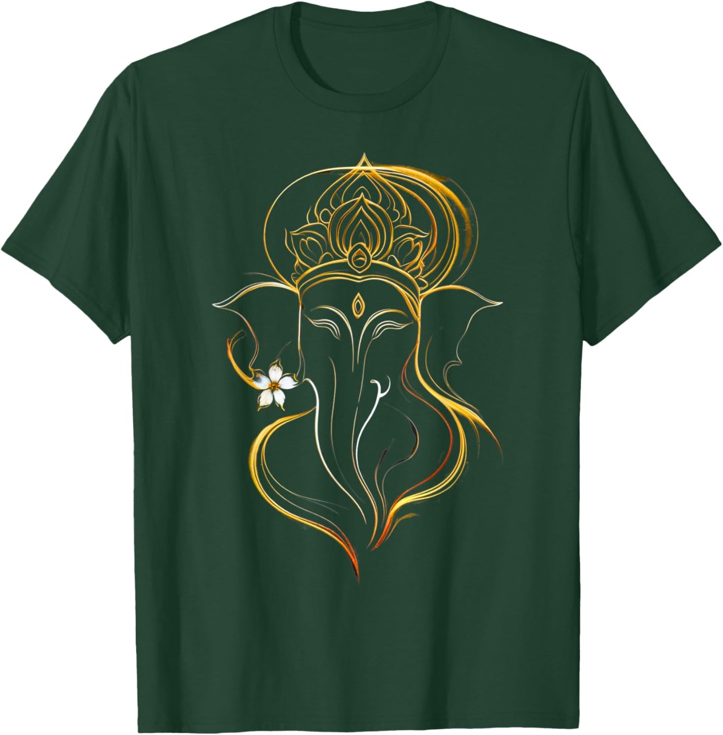 Hindu Ganesha Puja Elephant God India Meditation Yoga Murti T-Shirt - T-Shirt | Forest