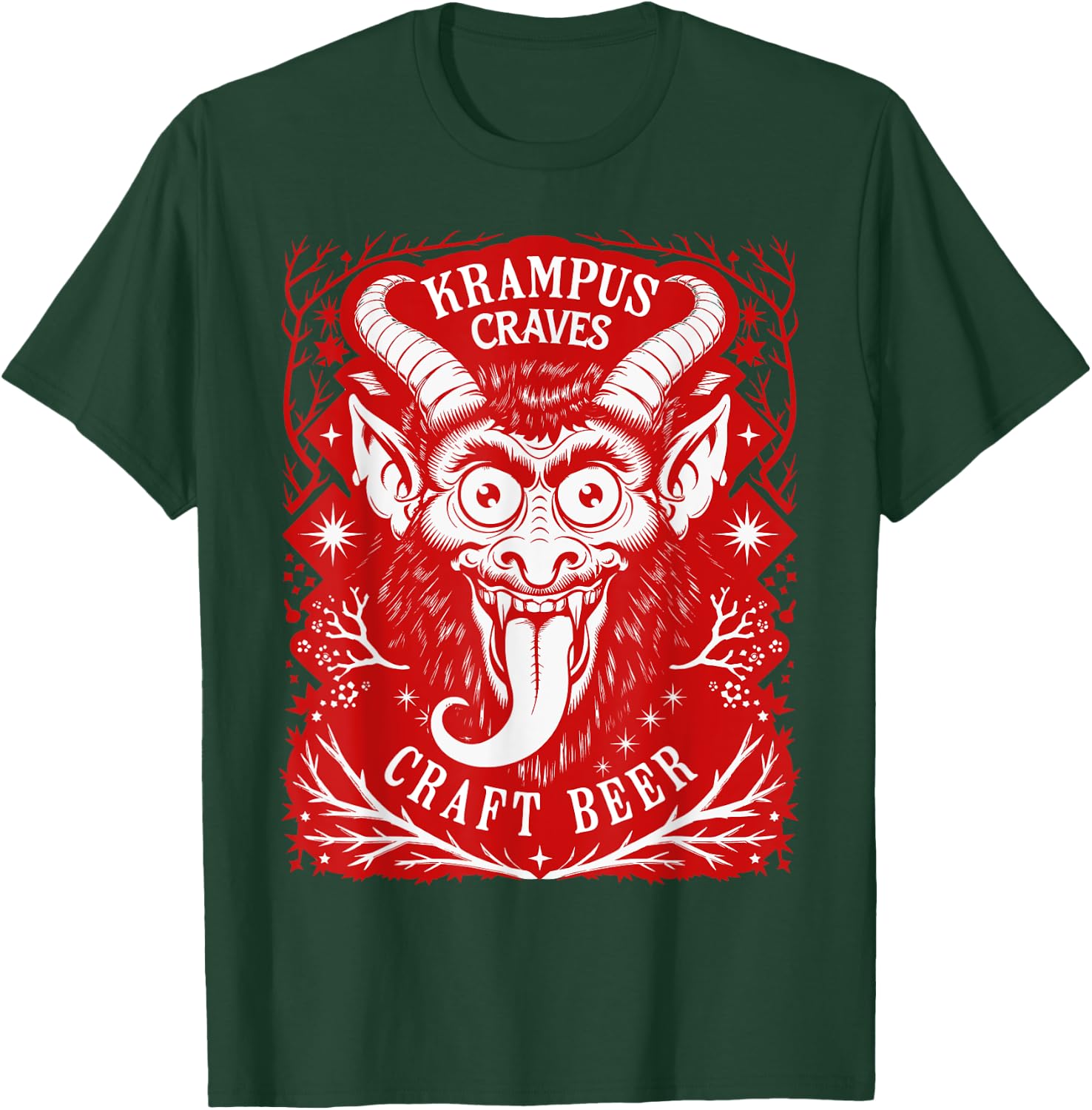 Funny Craft Beer German Krampus Folklore Krampus Craves Beer T-Shirt - T-Shirt | Forest