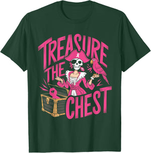 Treasure The Chest Breast Cancer Awareness Women Pink Ribbon T-Shirt - T-Shirt | Forest