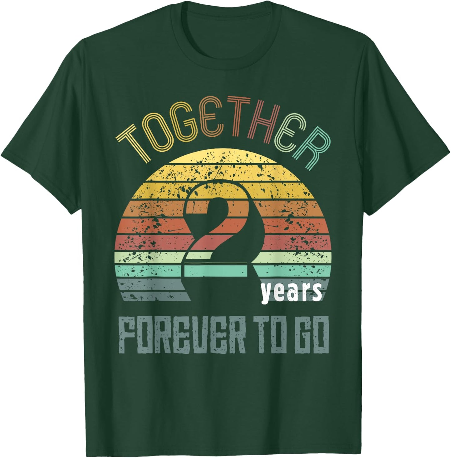 2nd Years Wedding Anniversary Gifts For Couples Matching T-Shirt - T-Shirt | Forest