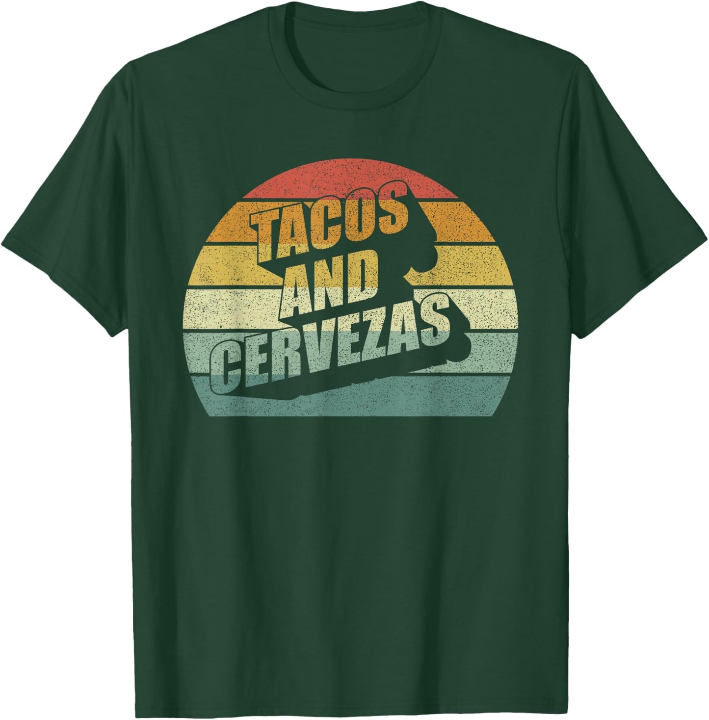 Retro Tacos And Cervezas Funny Taco Beer Party Gifts Vintage T-Shirt - T-Shirt | Forest