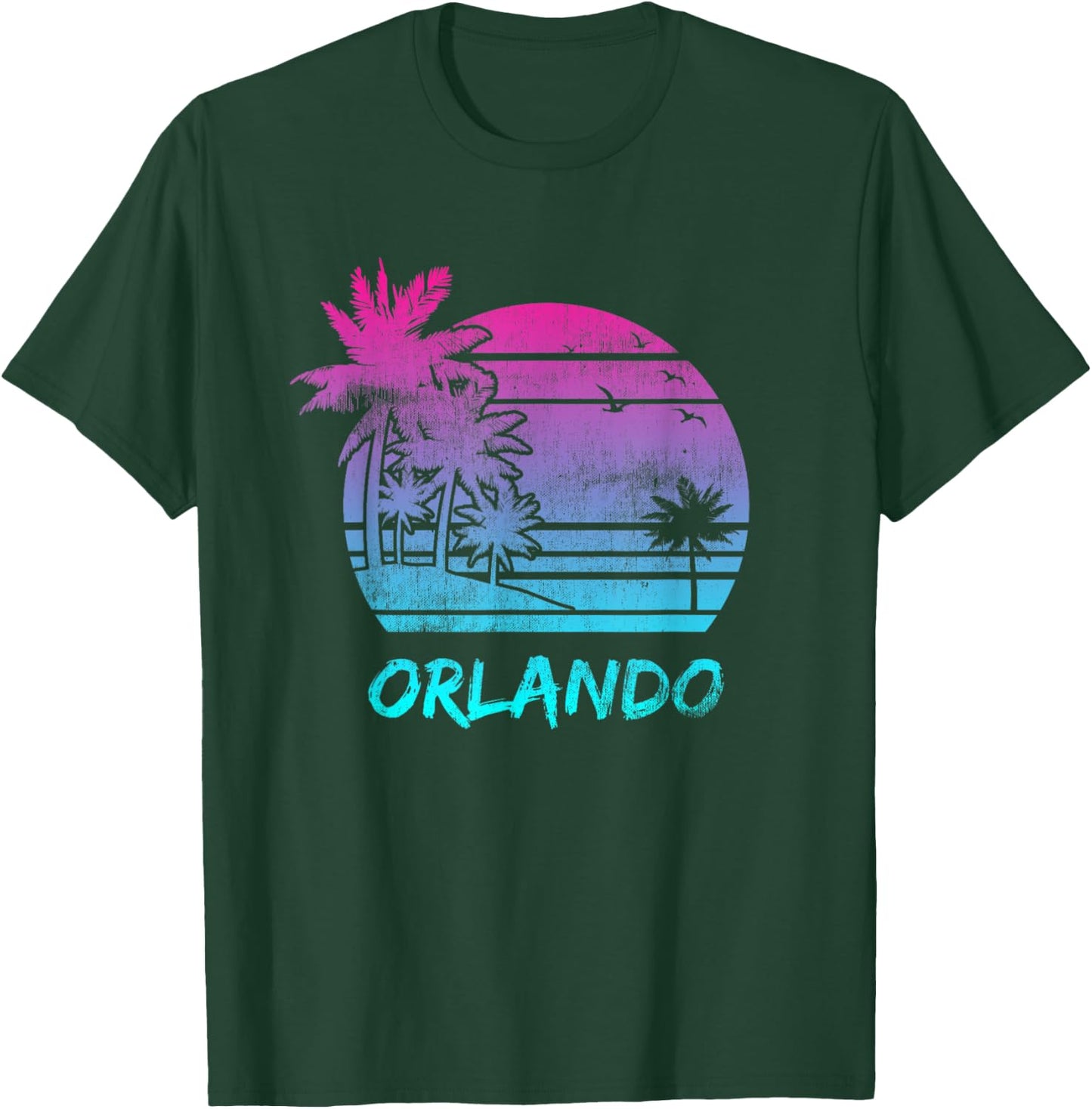 Orlando Florida Vacation Palm Beach Vintage design Men Women Kids T-Shirt - T-Shirt | Forest