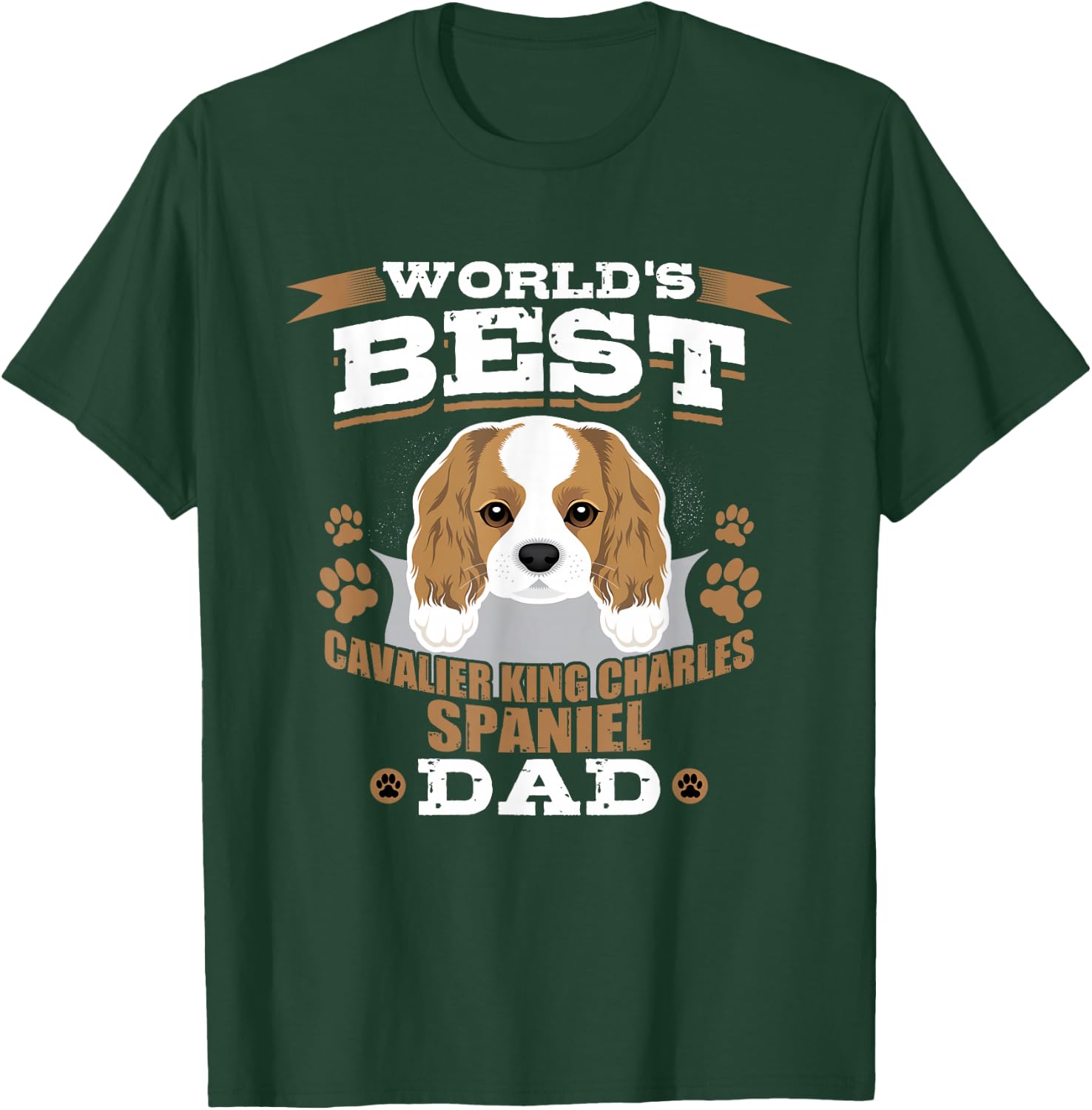 World's Best Cavalier King Charles Spaniel Dad Dog Owner T-Shirt - T-Shirt | Forest