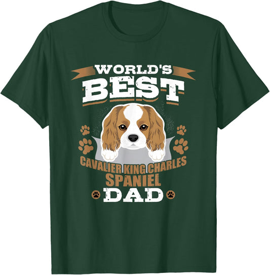 World's Best Cavalier King Charles Spaniel Dad Dog Owner T-Shirt - T-Shirt | Forest