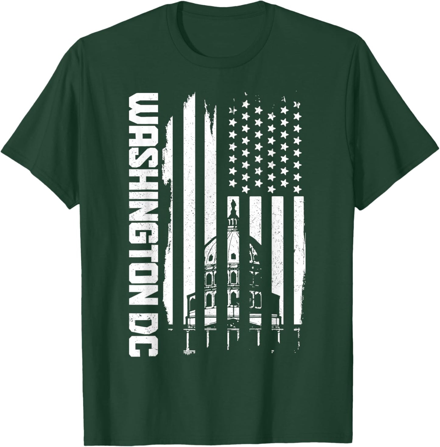 Washington D.C. USA American Flag Patriotic Vintage T-Shirt - T-Shirt | Forest