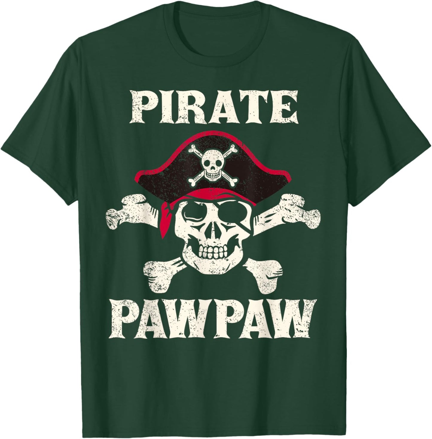Pirate PawPaw Skeleton Captain Funny Skull Pirate Paw Paw T-Shirt - T-Shirt | Forest