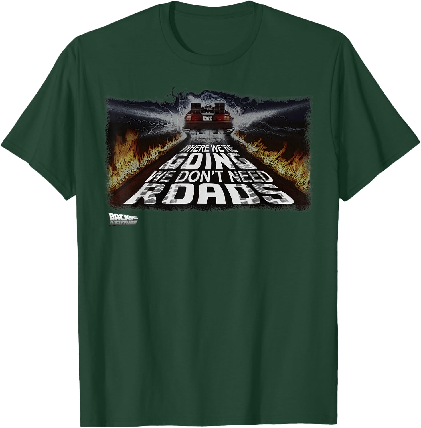 Back to The Future We Don't Need Roads Graphic T-Shirt - T-Shirt | Forest