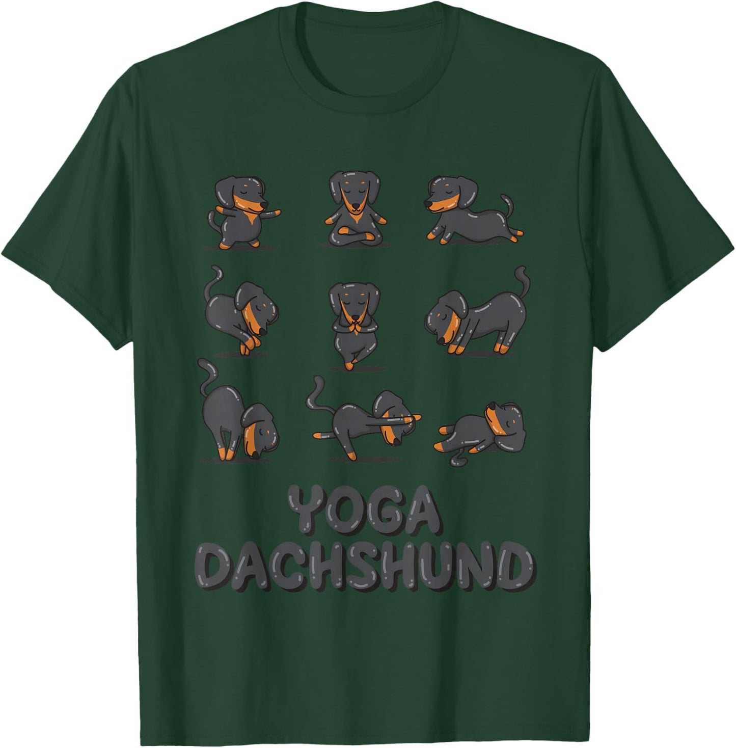 Dachshund Yoga Shirt Weiner Meditation Zen Yoga Dog Lover T-Shirt - T-Shirt | Forest