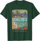 Malibu California CA Surfer's Paradise SD564 T-Shirt - T-Shirt | Forest