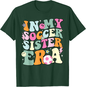 In My Soccer Sister Era Groovy Retro Cute Proud Soccer Sis T-Shirt - T-Shirt | Forest