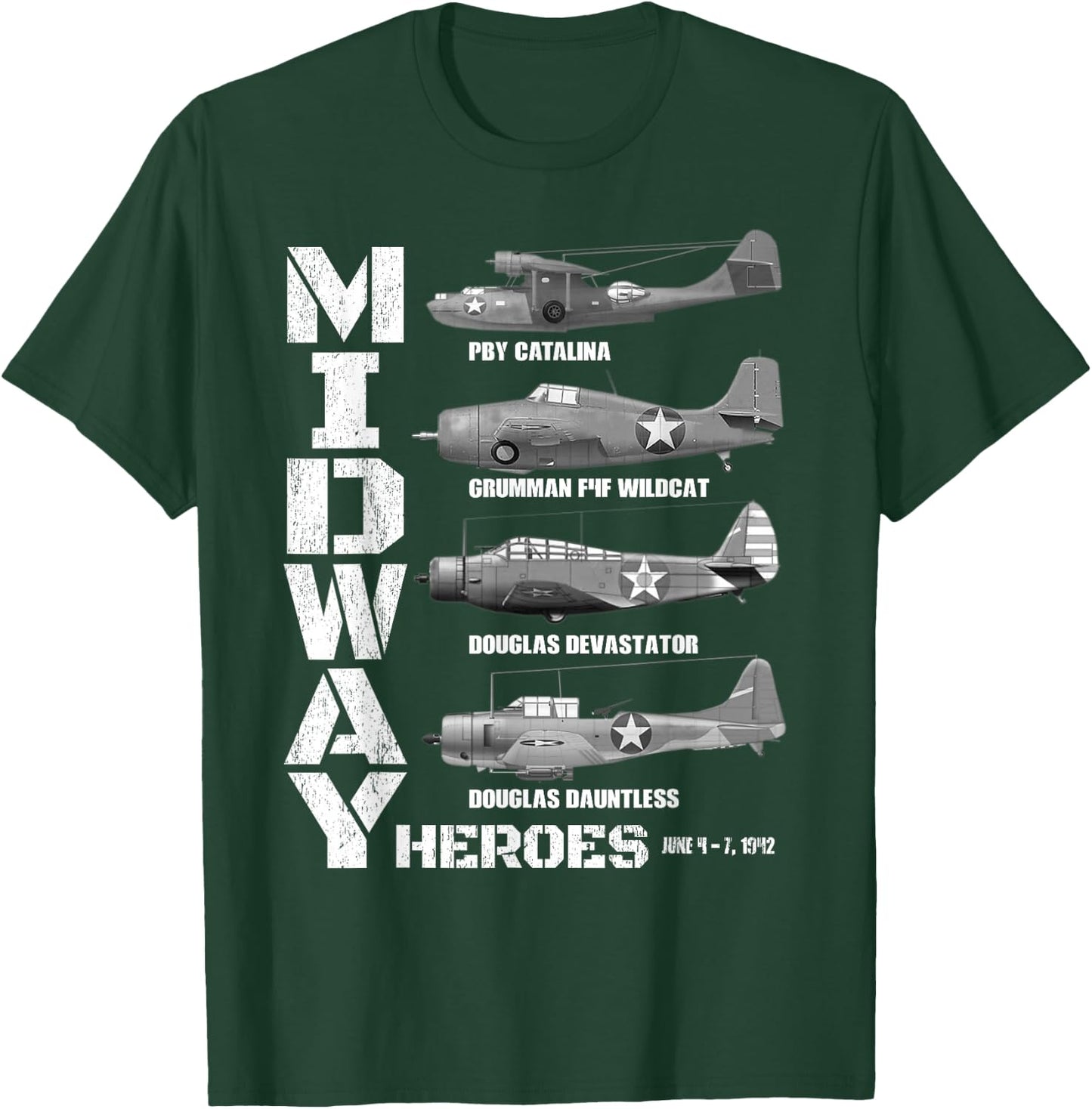 The Battle of Midway Plane Spotting American WW2 Planes T-Shirt - T-Shirt | Forest