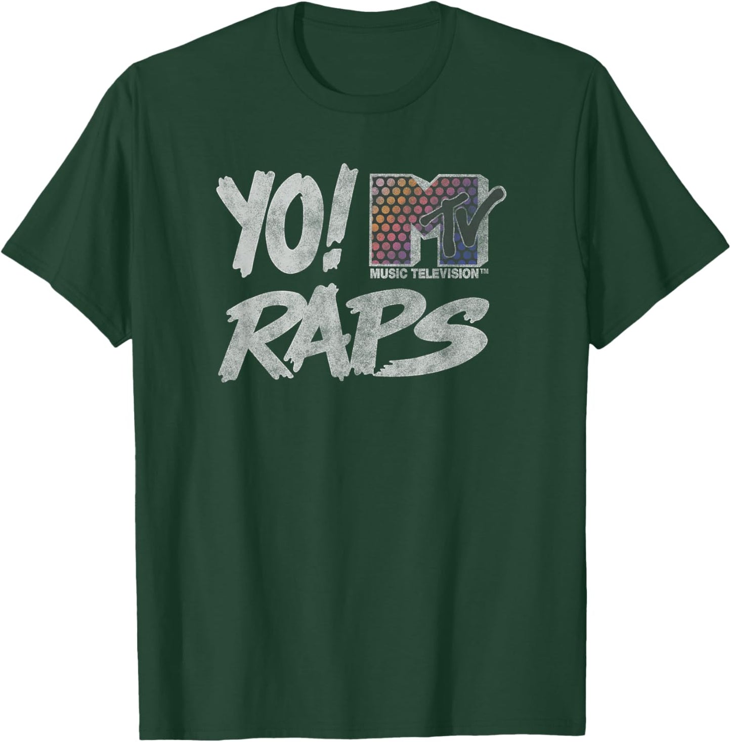 MTV für Erwachsene - - Schwarz - S - Kurzarm - Klassische Passform - V-Ausschnitt - Retro - Logo - Vintage Design - Officially Licensed Yo! Mtv Raps Apparel T-Shirt - T-Shirt | Forest