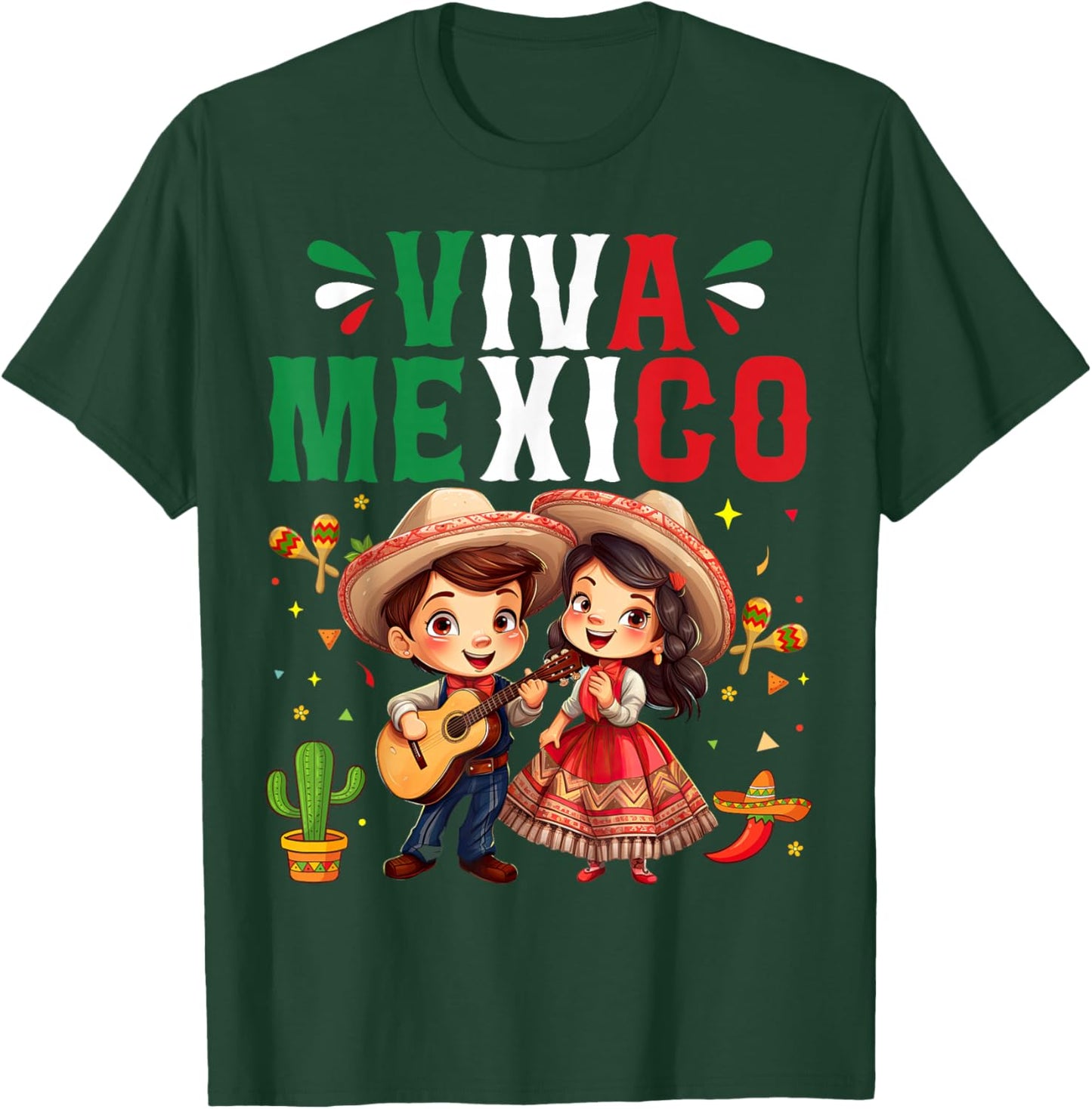 Viva Mexico Mexican Independence Day T-Shirt - T-Shirt | Forest