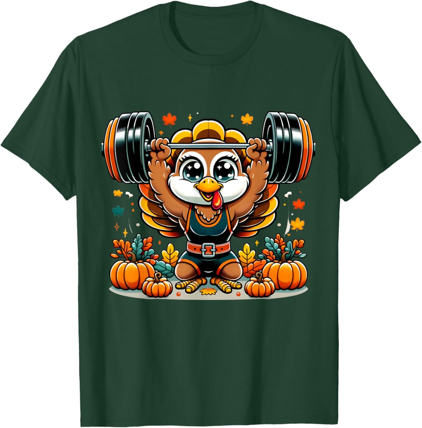 Weightlifting Turkey Thanksgiving Power Snatch Room For Pie T-Shirt - T-Shirt | Forest