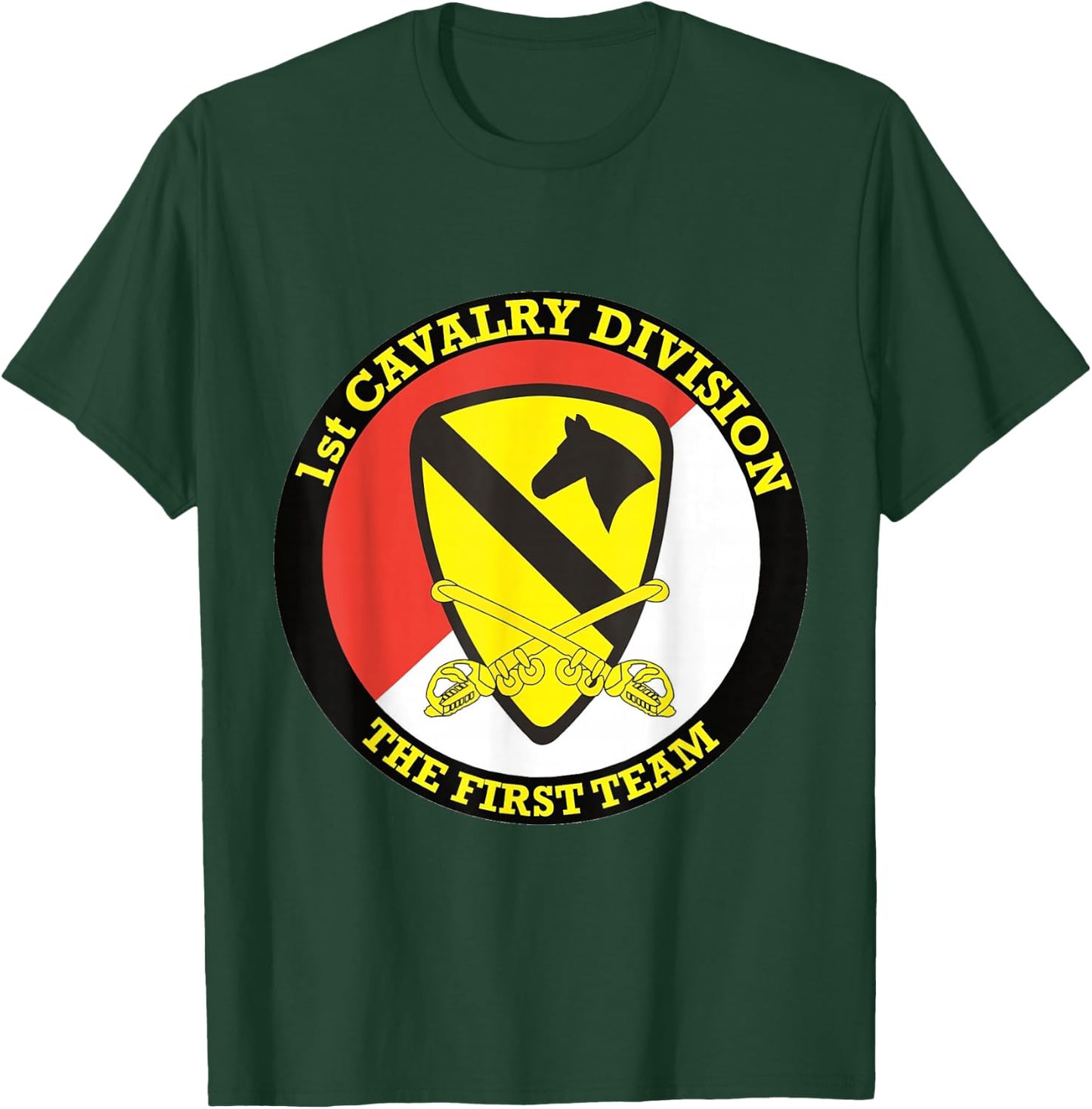 1st Cavalry Division 'The First Team' Military Army T-Shirt - T-Shirt | Forest