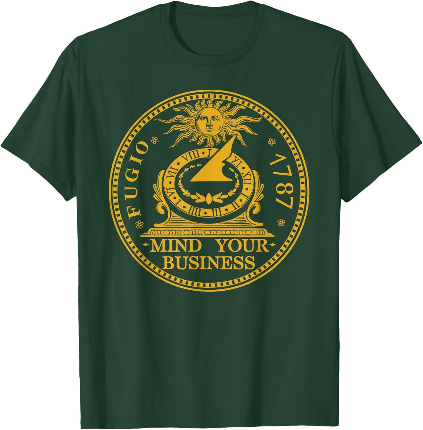 Fugio 1787 Cent Coin Mind Your Business United States Money T-Shirt - T-Shirt | Forest