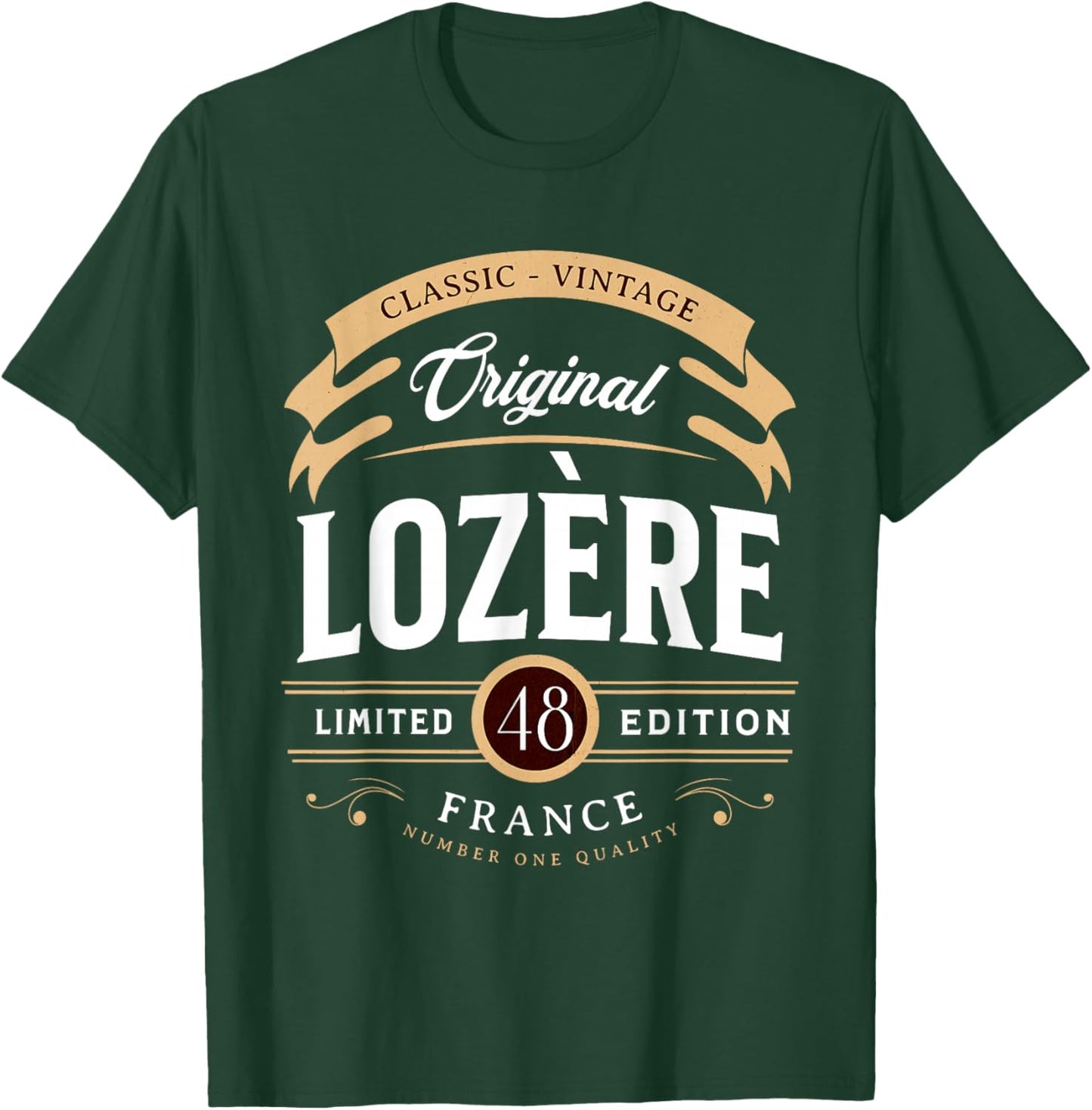 Vintage Lozère France , Black, S T-Shirt - T-Shirt | Forest