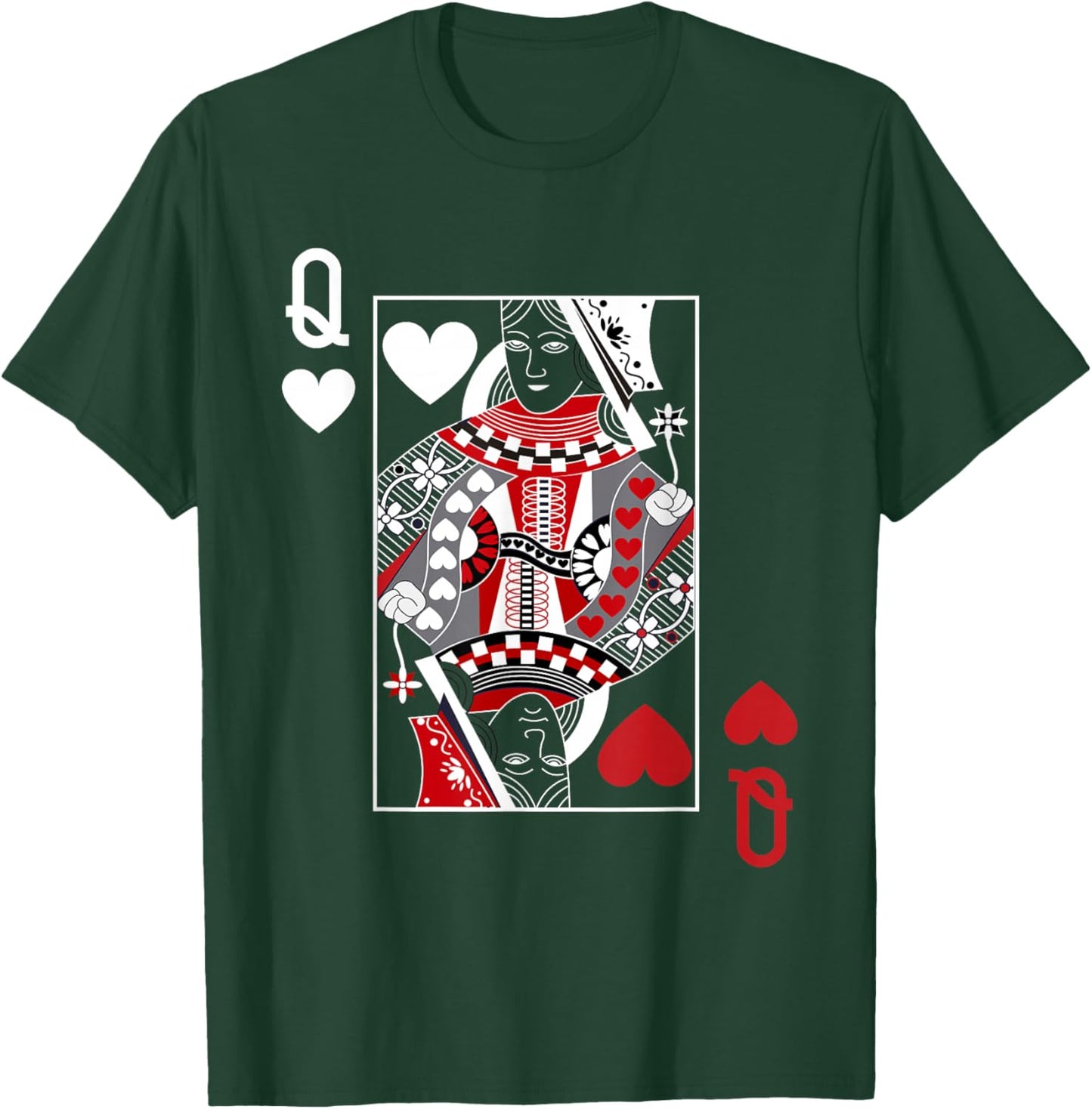 Queen of Hearts Deck of Cards Playing Cards Casino Poker T-Shirt - T-Shirt | Forest