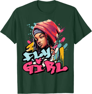 Fly Girl 80s 90s Old School B-Girl Hip Hop Girls T-Shirt - T-Shirt | Forest