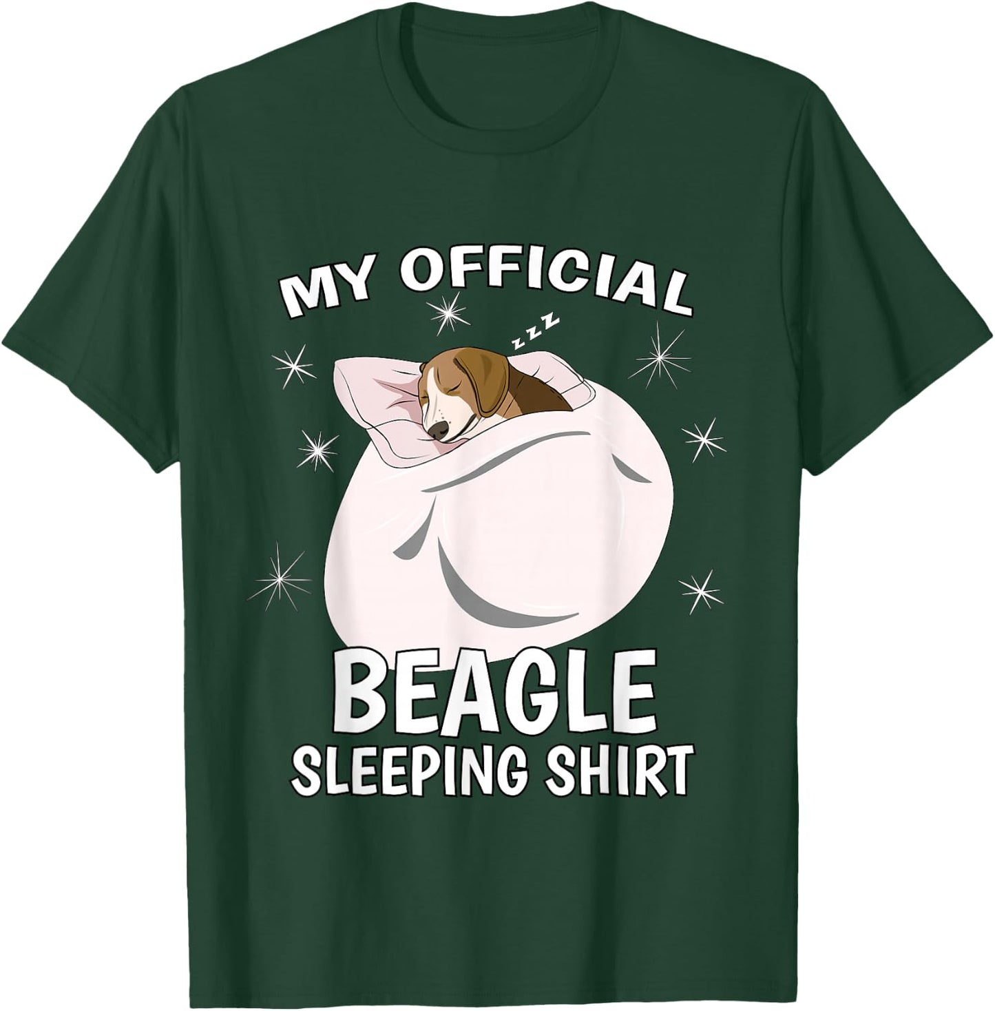 My Official Sleeping Shirt PJ Pajama Top Beagle T-Shirt - T-Shirt | Forest