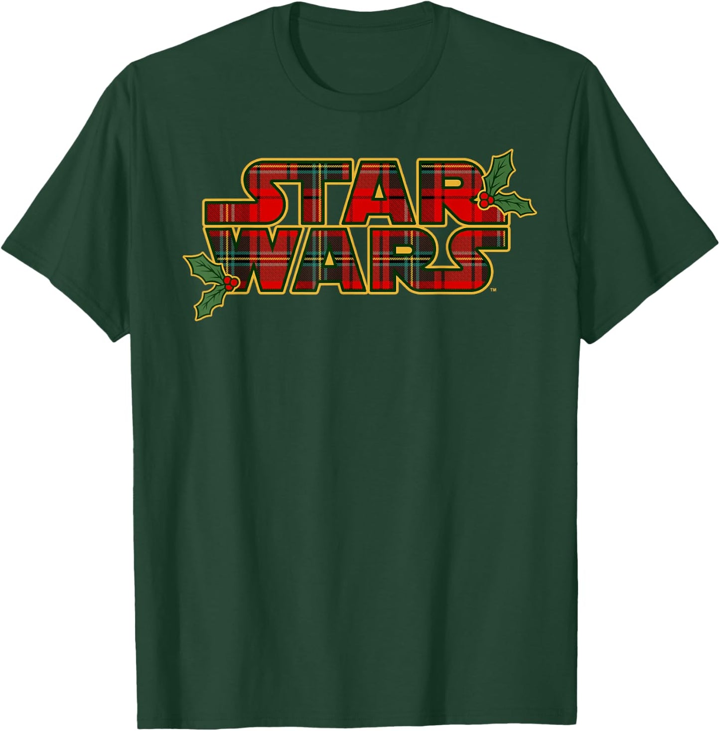 Star Wars Christmas Plaid Holly Logo T-Shirt - T-Shirt | Forest