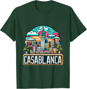 Morocco Casablanca Skyline Moroccan Costume T-Shirt - T-Shirt | Forest