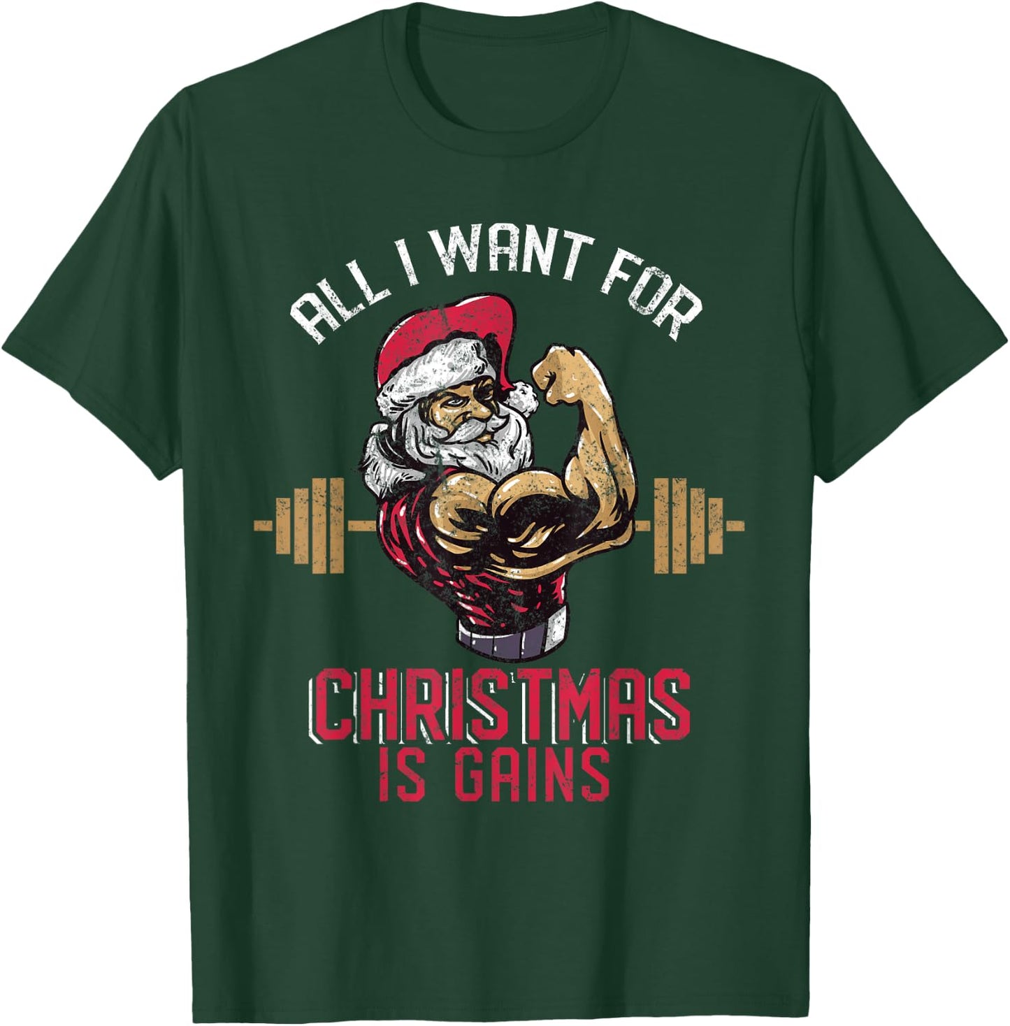 Funny Christmas Weightlifting Workout T-Shirt - T-Shirt | Forest