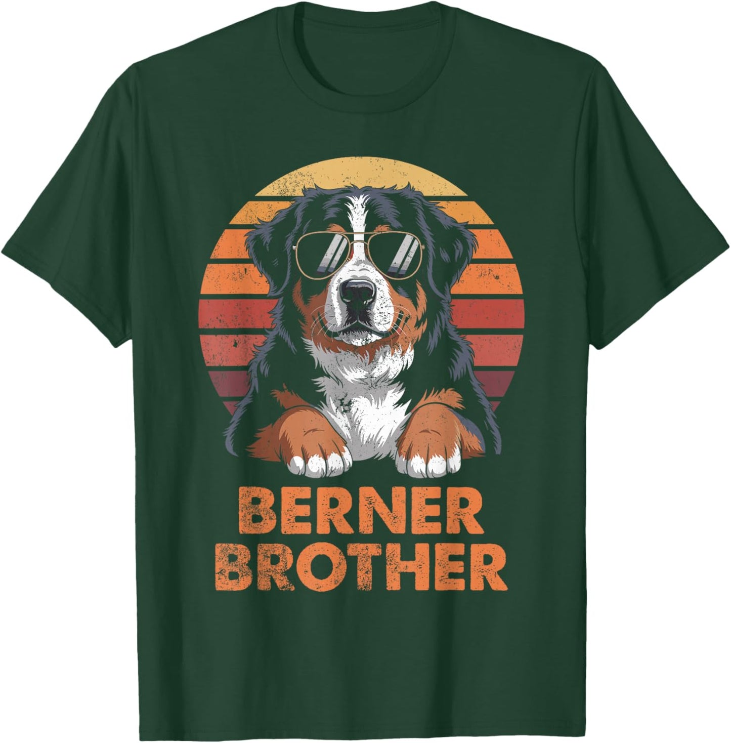Cool Retro Bernese Mountain Brother Funny Vintage Dog Owner T-Shirt - T-Shirt | Forest